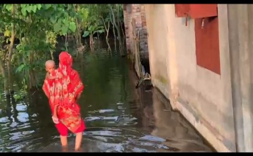 বৃষ্টিতে দামুড়হুদার মলিতাপাড়ায় ১৫ পরিবার পানিবন্দি