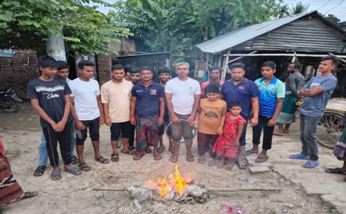 পাখি শিকারীদের ফাঁদ জব্দ ও ধ্বংস