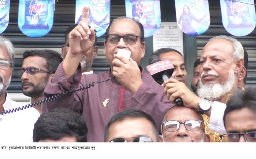 চুয়াডাঙ্গার মোমিনপুরে পথসভায় বিএনপি নেতা শামসুজ্জামান দুদু