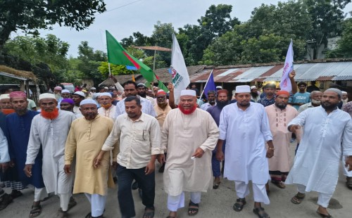 মেহেরপুরে জামায়াত নেতা তাজউদ্দিন খানের গণসংযোগ