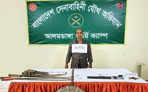 শটগান, দেশীয় অস্ত্রসহ একজন আটক
