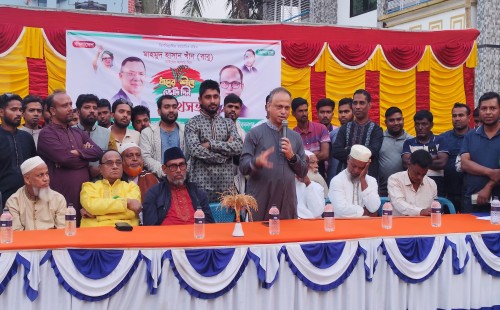 জীবননগরের কেডিকে ইউনিয়নে পথসভায় মাহমুদ হাসান খান বাবু