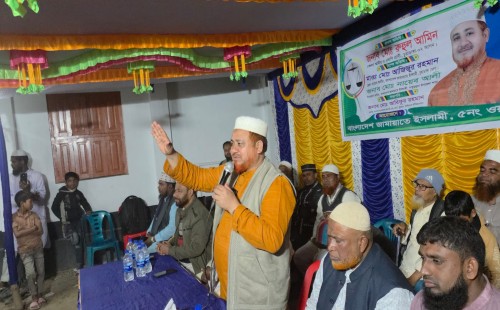 দামুড়হুদার কুতুবপুরে পথসভায় জামায়াত প্রার্থী রুহুল আমিন