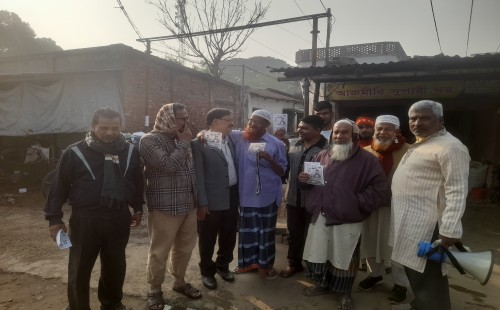 শরীফুজ্জামান শরীফের পক্ষে বিএনপি নেতা খন্দকার আব্দুল জব্বার সোনার গণসংযোগ