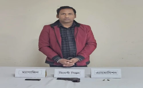 মুজিবনগরে অস্ত্র ও গুলিসহ যুবলীগ নেতা গ্রেপ্তার
