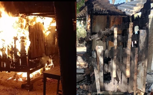 জীবননগর সেনেরহুদায় দুর্বৃত্তের আগুনে মুদি দোকান পুড়ে ছাই