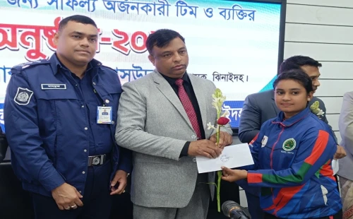 ঝিনাইদহে নারী খেলোয়াড় ও সংগঠকদের সংবর্ধনা