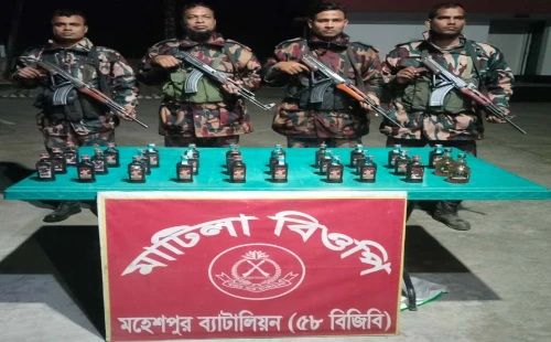 মহেশপুরে মদ ও অবৈধ ওষুধ উদ্ধার