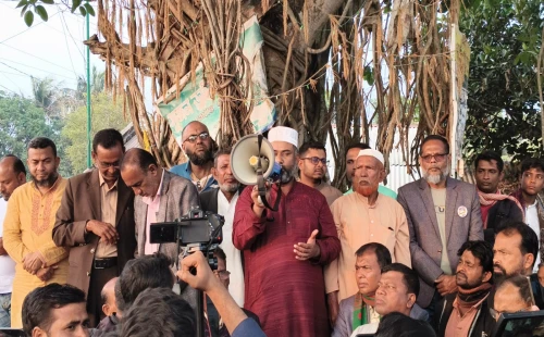 জামজামি-ডাউকি-বেলগাছিতে ধানের শীষে ভোট চেয়ে শরীফুজ্জামানের গণসংযোগ ও পথসভা