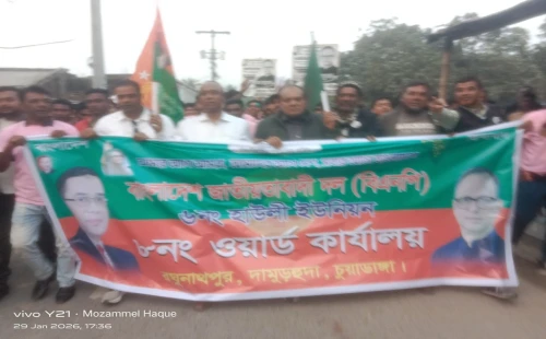 দামুড়হুদায় ধানের শীষের মিছিল ও আলোচনা সভা