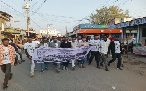 জীবননগরে ধানের শীষের পক্ষে বিশাল মিছিল