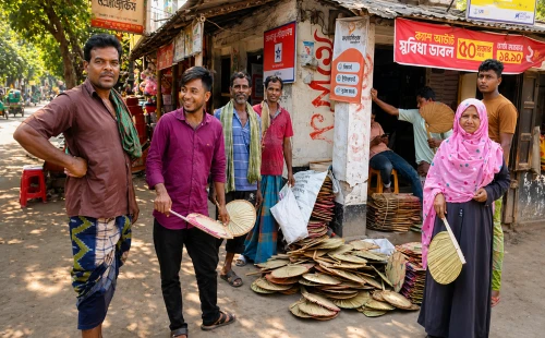 তীব্র দাবদাহে হাটবোয়ালিয়ায় তাল পাখার কদর বেড়েছে