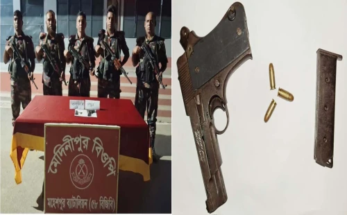দুটি বিদেশি পিস্তল ও গুলি উদ্ধার, আটক ১