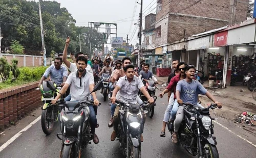 মেহেরপুর জেলা ছাত্রদলের বিক্ষোভ মিছিল