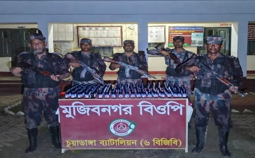 মুজিবনগরে ২০০ বোতল ভারতীয় এসকফ সিরাপ জব্দ