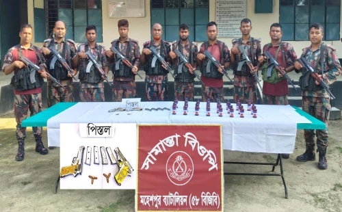 মহেশপুর সীমান্তে দুটি বিদেশি পিস্তল উদ্ধার