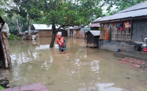 কুড়ুলগাছিতে ৫ ঘণ্টার বৃষ্টিতে ১৫ পরিবার পানিবন্দী