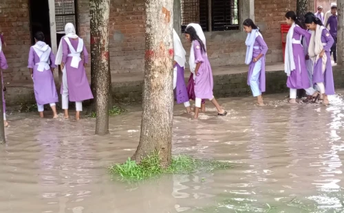 আলমডাঙ্গার এম সবেদ আলী মাধ্যমিক বিদ্যালয়ে জলাবদ্ধতা