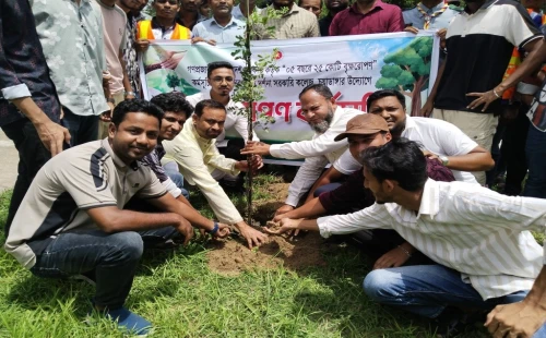 দর্শনা সরকারি কলেজে বৃক্ষরোপণ ও মাছের পোনা অবমুক্ত