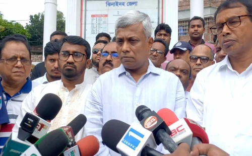 ঝিনাইদহে সাংবাদিকদের প্রশ্নের জবাবে জ্বালানি প্রতিমন্ত্রী অনিন্দ্য ইসলাম অমিত