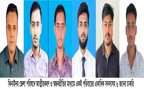 ঝিনাইদহ জেলা পরিষদে ৬টি পদে নিয়োগে কর্মকর্তা-কর্মচারীদের ‘পারিবারিক ভাগাভাগি’