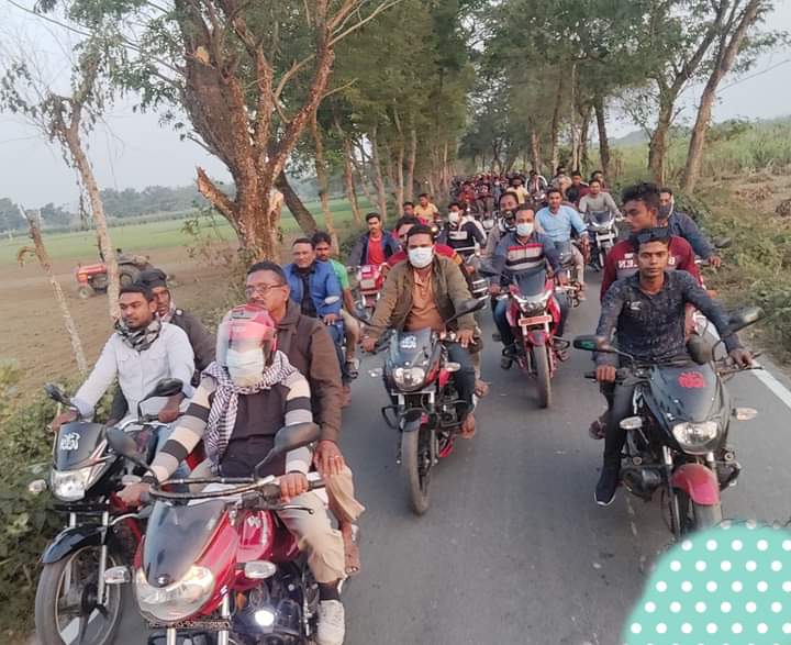 তিতুদহ ইউপি নির্বাচনে স্বতন্ত্র চেয়ারম্যান প্রার্থী টিপু মিয়ার মোটরসাইকেল শোভাযাত্রা