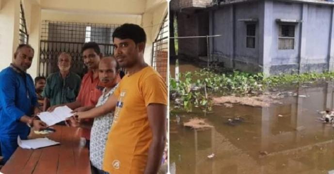 আলমডাঙ্গার খাসকররায় পানিবন্দী অর্ধশত পরিবার!