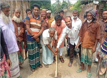 দামুড়হুদার কেশবপুরে রাস্তার উন্নয়নকাজের উদ্বোধন