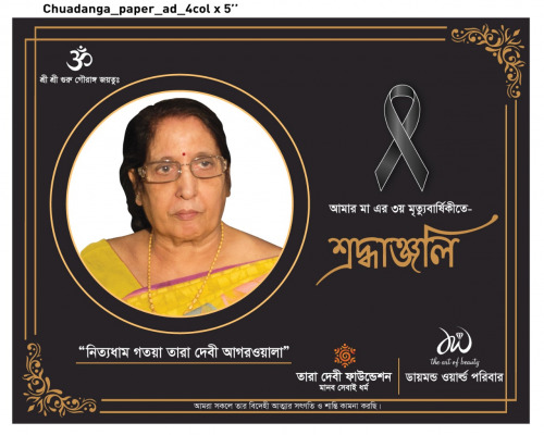 চুয়াডাঙ্গায় দিলীপ কুমার আগারওয়ালার মায়ের মৃত্যুবার্ষিকী উপলক্ষে নাম সংকীর্ত্তন ও ব্রাহ্মন ভোজন অনুষ্ঠিত