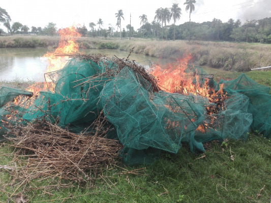 চুয়াডাঙ্গায় নিষিদ্ধ কারেন্ট জাল উদ্ধার ও ধ্বংস