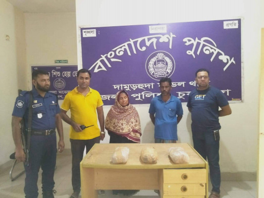 কার্পাসডাঙ্গায় গাজাঁসহ স্বামী-স্ত্রী আটক