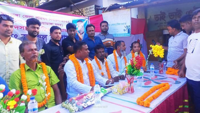 হিজলগাড়ীতে জেলা পরিষদের নির্বাচিত সদস্য জহুরুল ইসলামকে সংবর্ধনা প্রদান