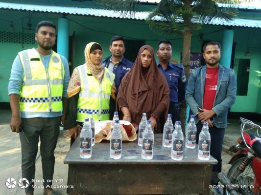বারাদীতে ১০ বোতল মদসহ নারী মাদক ব্যবসায়ী আটক