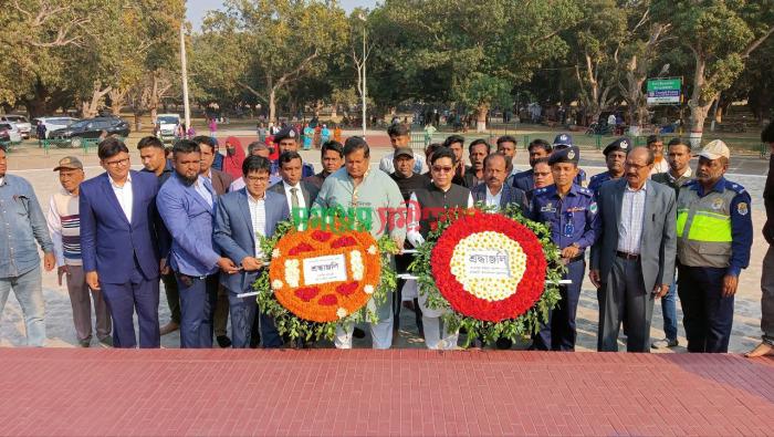 মুজিবনগর স্মৃতিসৌধে প্রতিমন্ত্রীদ্বয়ের পুষ্পস্তবক অর্পণ