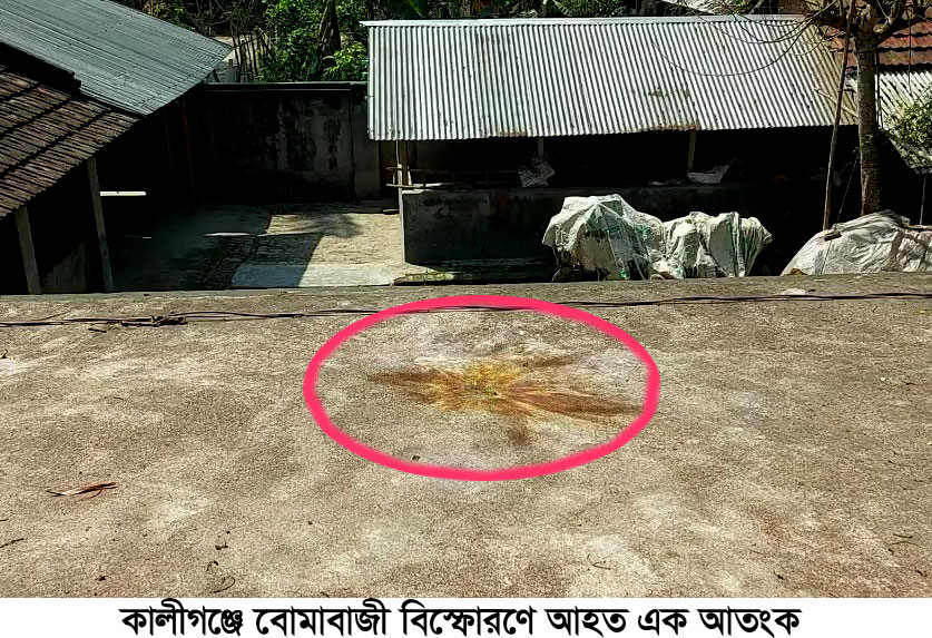 কালীগঞ্জে বোমা বিস্ফোরণ, যুবক আহত