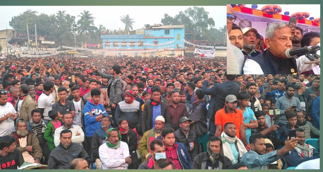 মহেশপুরে নৌকার প্রার্থী সালাহউদ্দিন মিয়াজীর জনসভায় জনতার ঢল