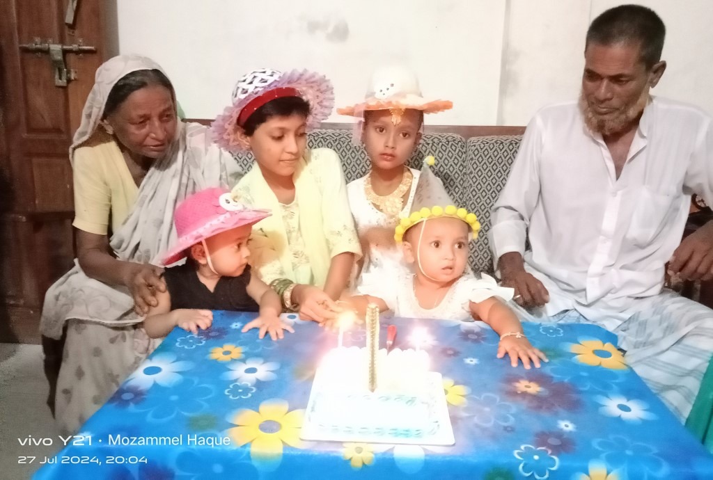 সাংবাদিক কন্যা জান্নাতুলের প্রথম জন্মদিন পালন