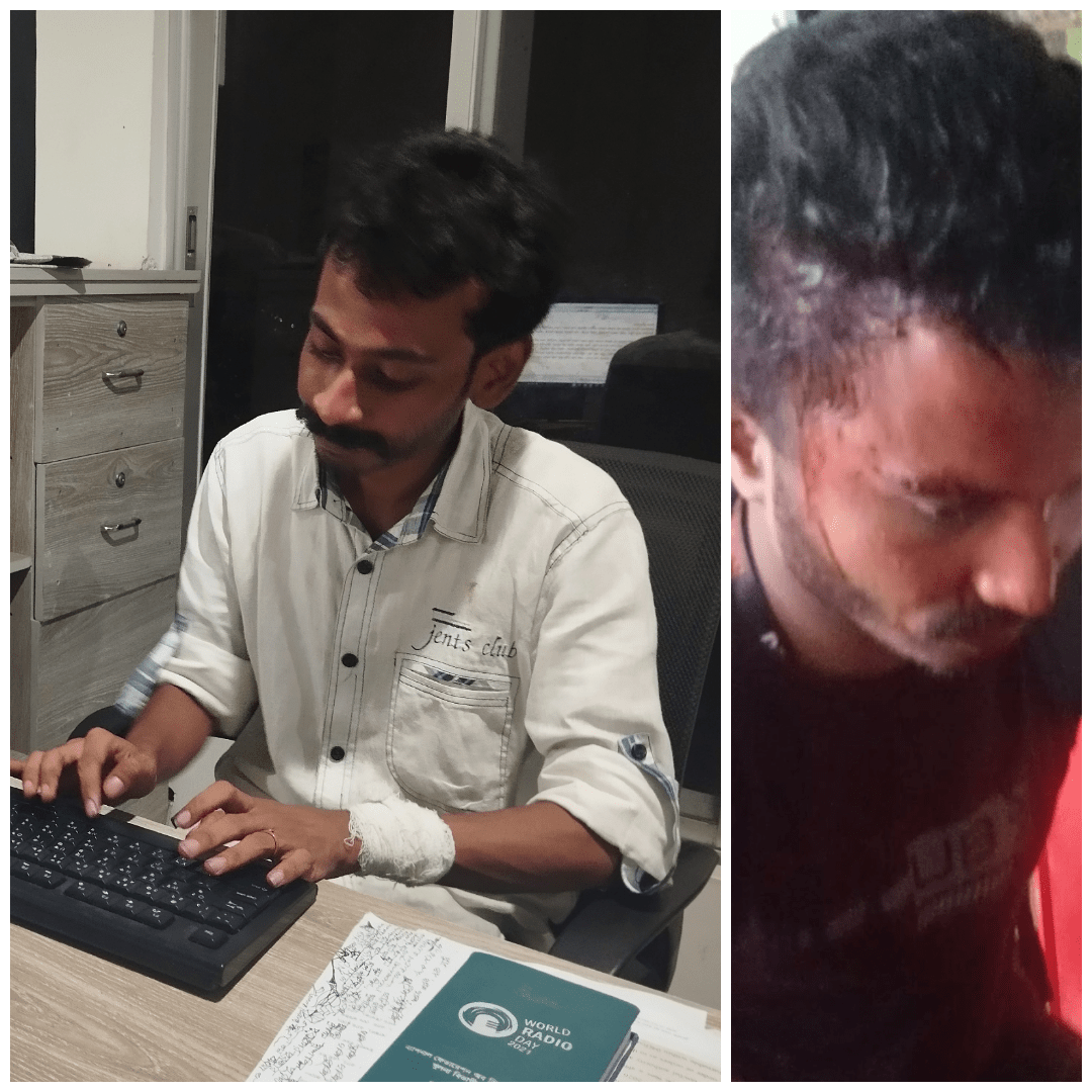 চুয়াডাঙ্গায় সংবাদ সংগ্রহের সময় সাংবাদিক সানভী ও আব্দুল্লাহ আহত