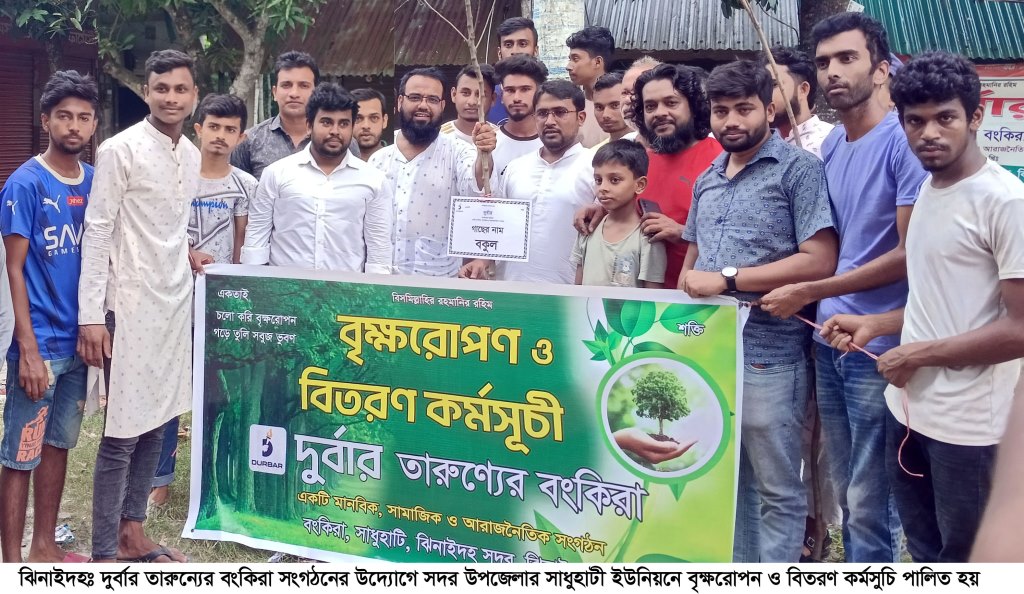 ঝিনাইদহে সড়কের পাশে বৃক্ষরোপণ কর্মসূচি