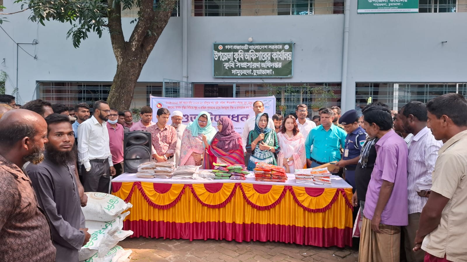 দামুড়হুদায় কৃষকদের মাঝে সার ও বীজ বিতরণ