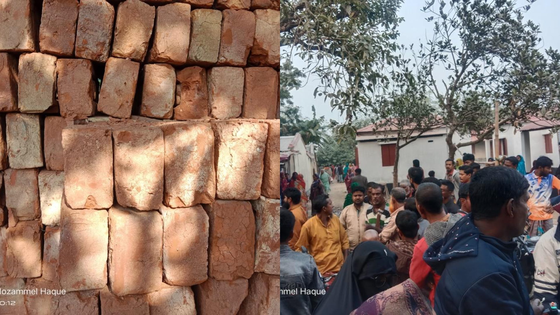 দামুড়হুদার হেমায়েতপুরে নিম্নমানের ইট দিয়ে রাস্তা নির্মাণ