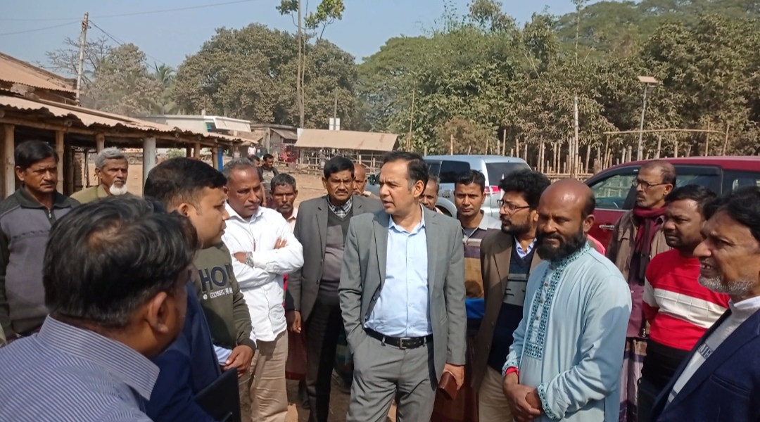 চুয়াডাঙ্গার নয়মাইল পশুহাট পরিদর্শনে জেলা প্রশাসক