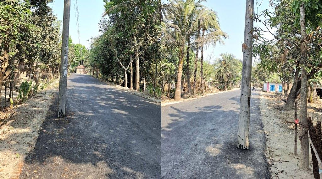 হরিণাকুণ্ডুতে সাড়ে ৬ কিলোমিটার সড়কে ২২টি বৈদ্যুতিক খুটি