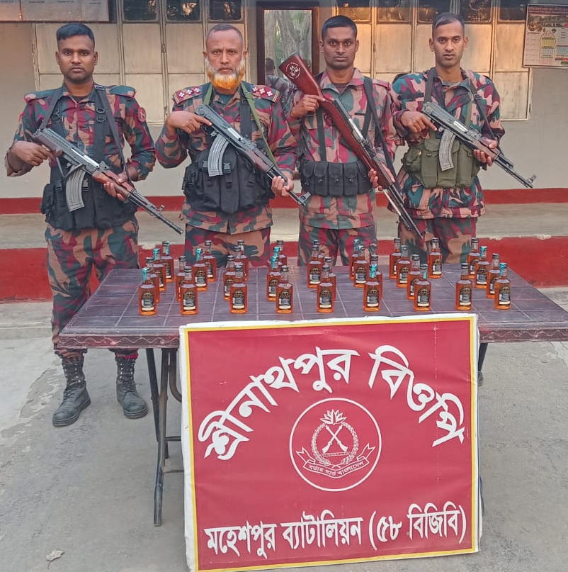 মহেশপুর-৫৮ বিজিবির পৃথক অভিযানে মাদক উদ্ধার