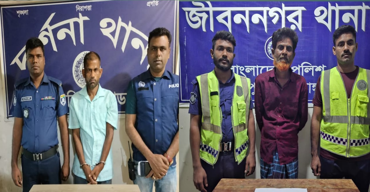 দর্শনা ও জীবননগরে ইয়াবাসহ দুই মাদক কারবারি আটক